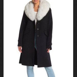 NEW Derek Lam 10 Crosby NAVY Wool blend coat sz M